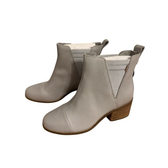 🟢Brand New Toms Glacier Grey Leather Esme Ankle Boots Size 9.5 - Picture 3 of 13